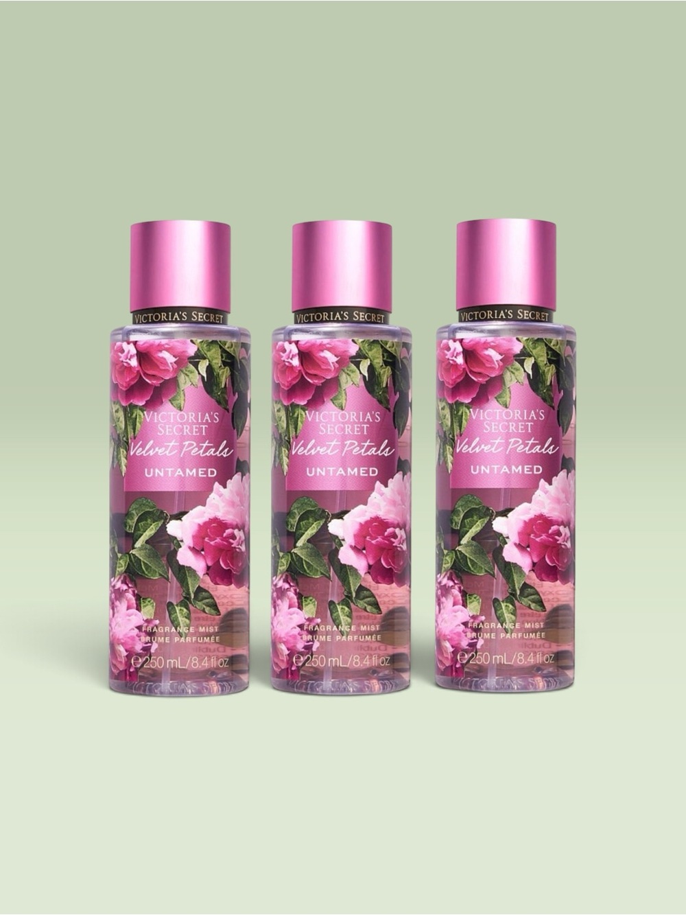 Victoria's Secret VELVET PETALS UNTAMED Fragrance Mist ~ 8.4 fl.oz. ( Lot of 3 )